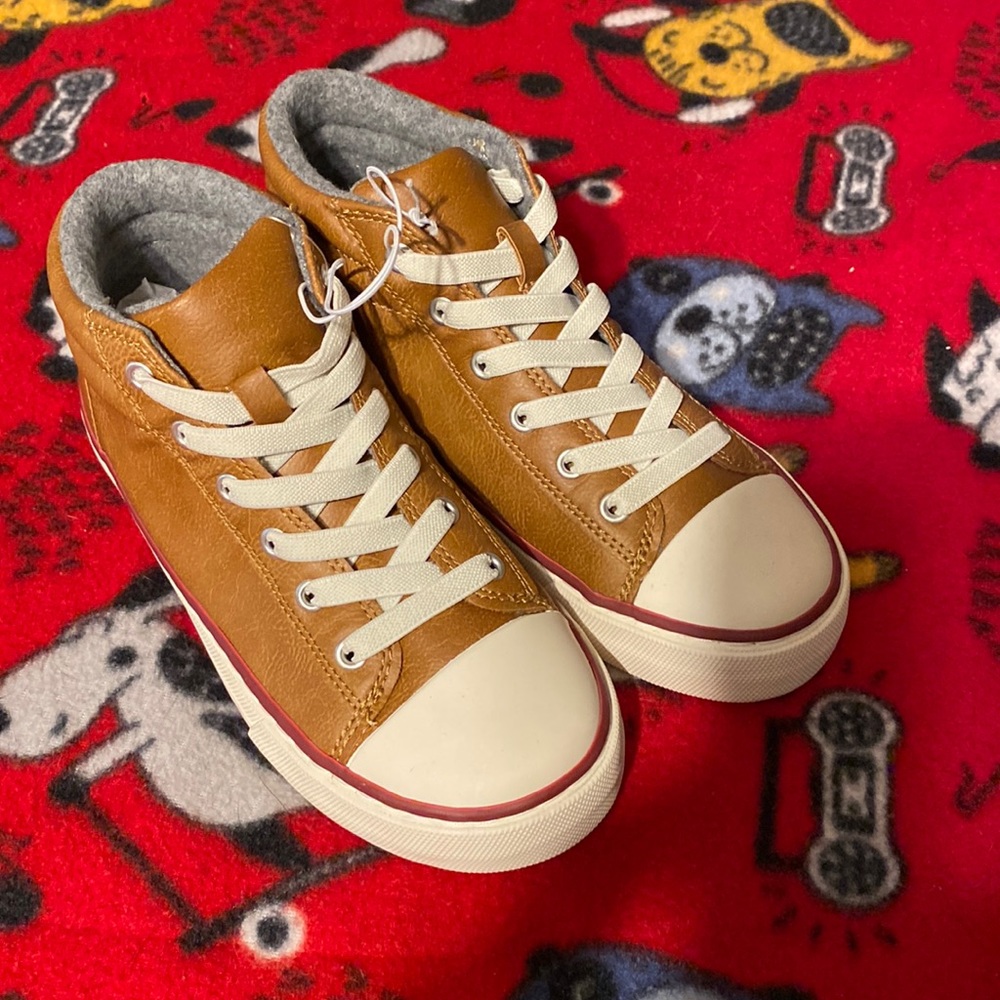 Boy’s Tan Vegan Hightop Sneakers